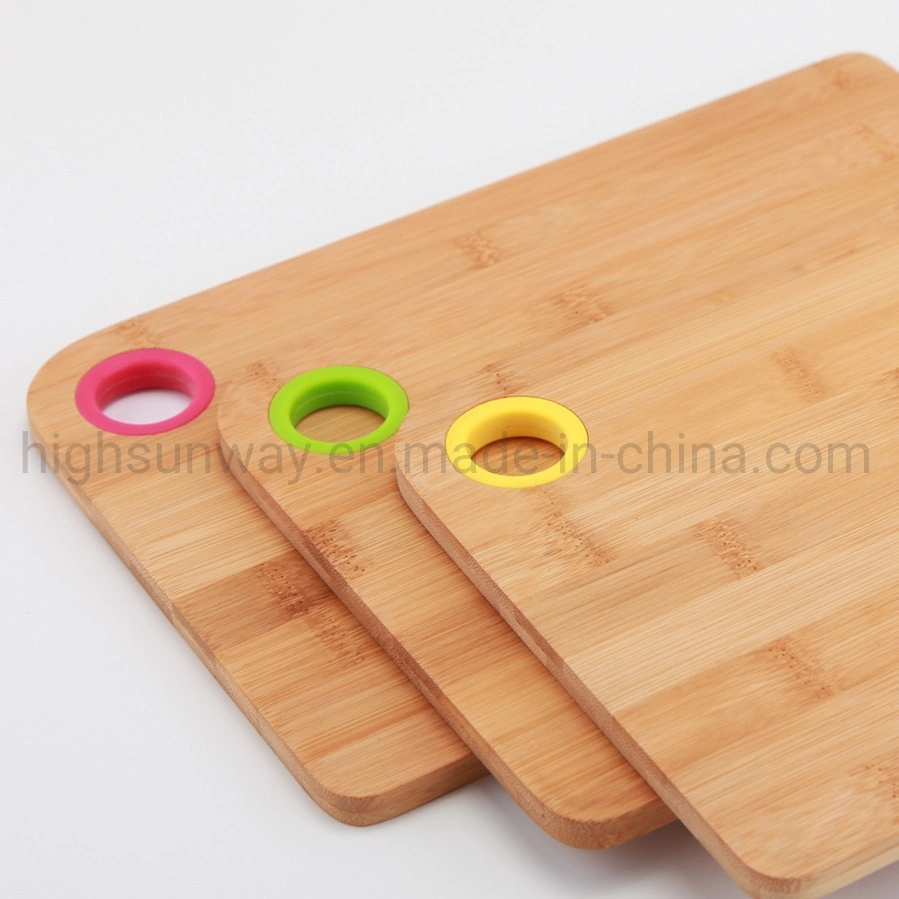 Natural Durable Kitchen Tools Bamboo Cutting Board with Silicone Hanger Hole