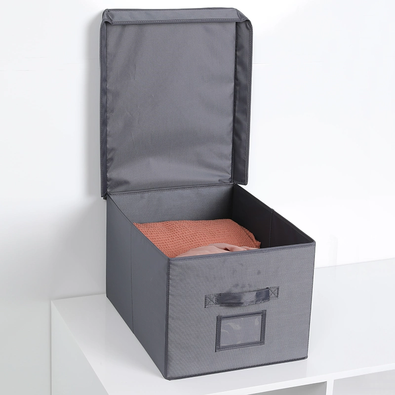 Collapsible Fabric Storage Box with Lid