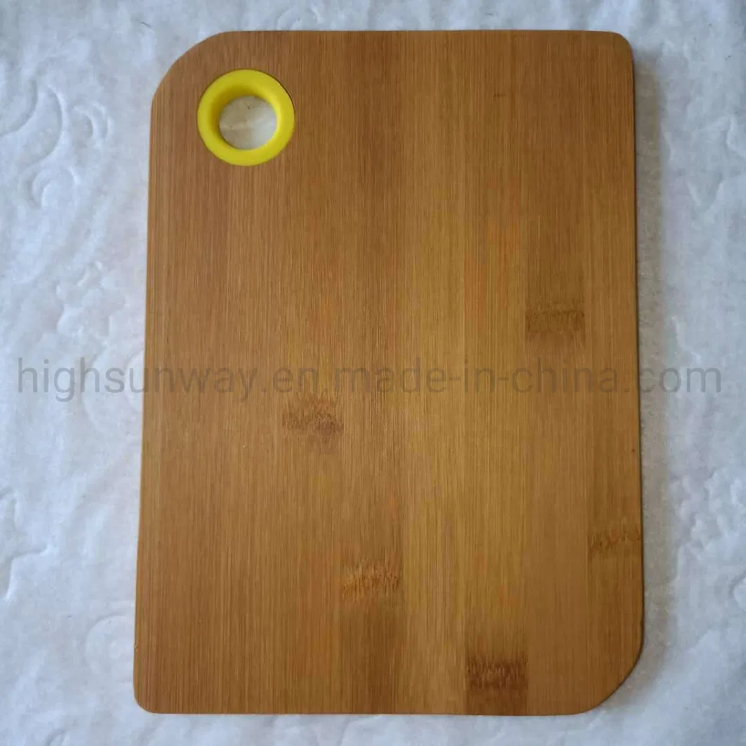 Natural Durable Kitchen Tools Bamboo Cutting Board with Silicone Hanger Hole